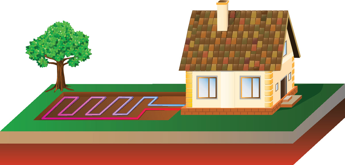 illustration of a geothermal system