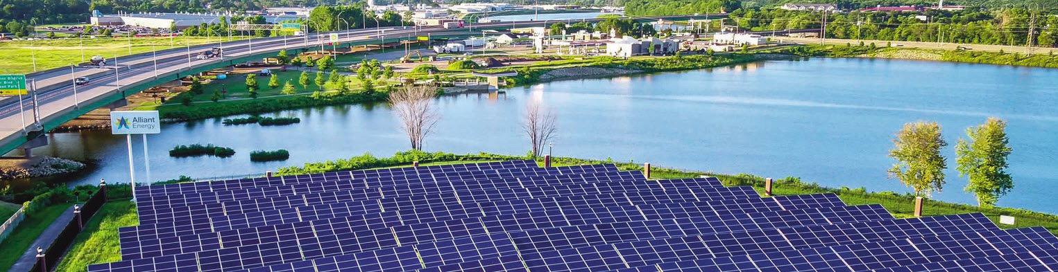 Dubuque, Iowa solar farm from the air